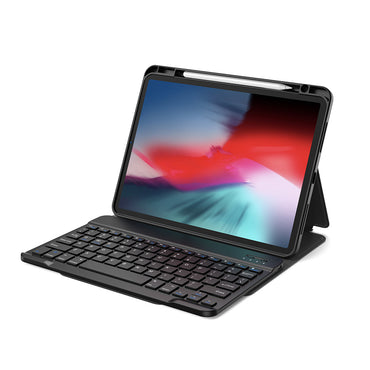 Apple iPad Air 10.9 2020 (4.Nesil) Wiwu Protective Gizli Kalem Bölmeli Klavyeli Kılıf Siyah
