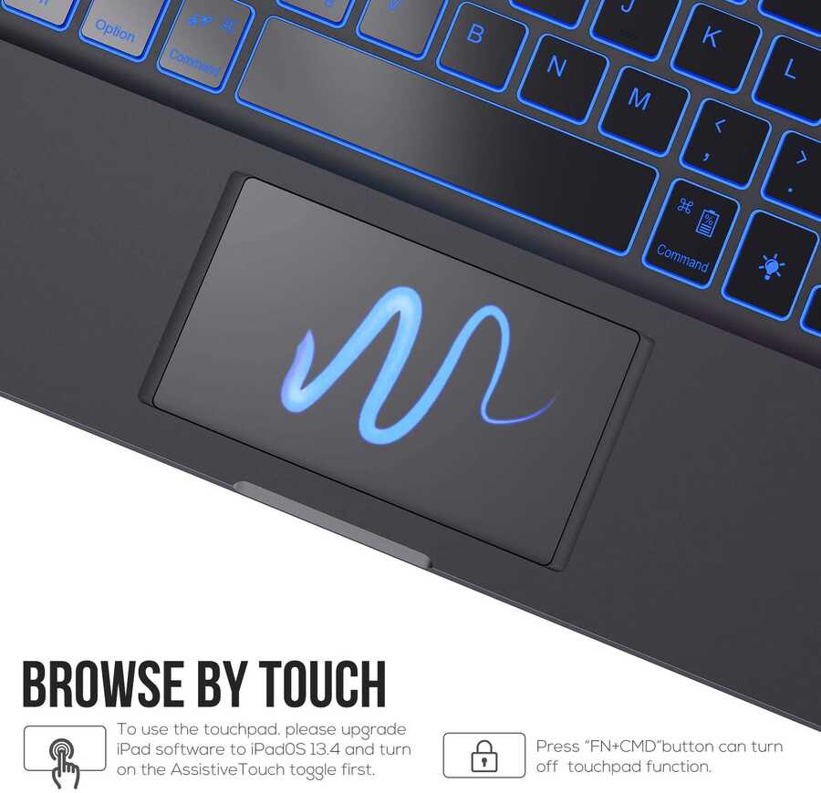Apple iPad Air 10.9 2020 (4.Nesil) Wiwu Waltz Rotating Keyboard Kablosuz Dönebilen Klavye Siyah