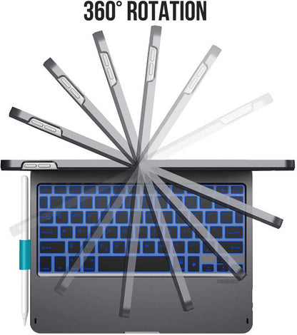 Apple iPad Air 10.9 2020 (4.Nesil) Wiwu Waltz Rotating Keyboard Kablosuz Dönebilen Klavye Siyah