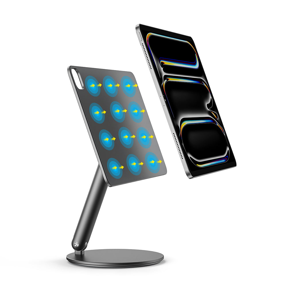 Apple iPad Air 10.9 2020 (4.Nesil) Wiwu ZM-310 360 Derece Dönebilen Magnetik Başlıklı Tablet Standı Gri