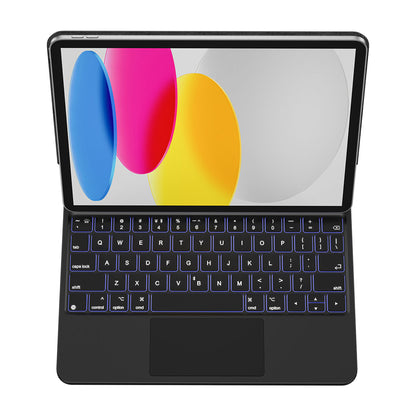 Apple iPad 10.Nesil 2022 10.9" Klavyeli Kılıf Touchpad Klavye Aydınlatmalı Wiwu KX005 Keyboard Siyah