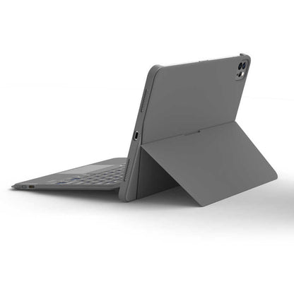 Apple iPad Air 10.9 2022 (5.Nesil) Wiwu Combo Led Işıklı Magnetik Standlı Klavyeli Kılıf Gri