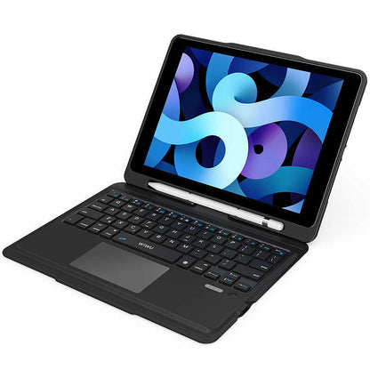 Apple iPad Air 10.9 2022 (5.Nesil) Wiwu Keyboard Folio Kablosuz Klavyeli Kılıf Siyah