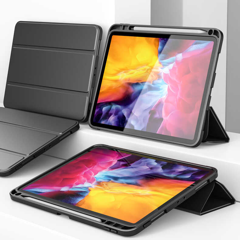 Apple iPad Air 11 2024 Kılıf Wlons Tablet Kılıf Siyah