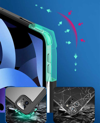Apple iPad Air 11 2024 Kılıf Zore Nort Arkası Şeffaf Standlı Kılıf Siyah