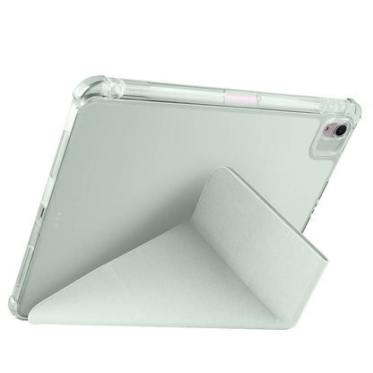 Apple iPad Air 11 2024 Kılıf Zore Tri Folding Kalem Bölmeli Standlı Kılıf Açık Yeşil