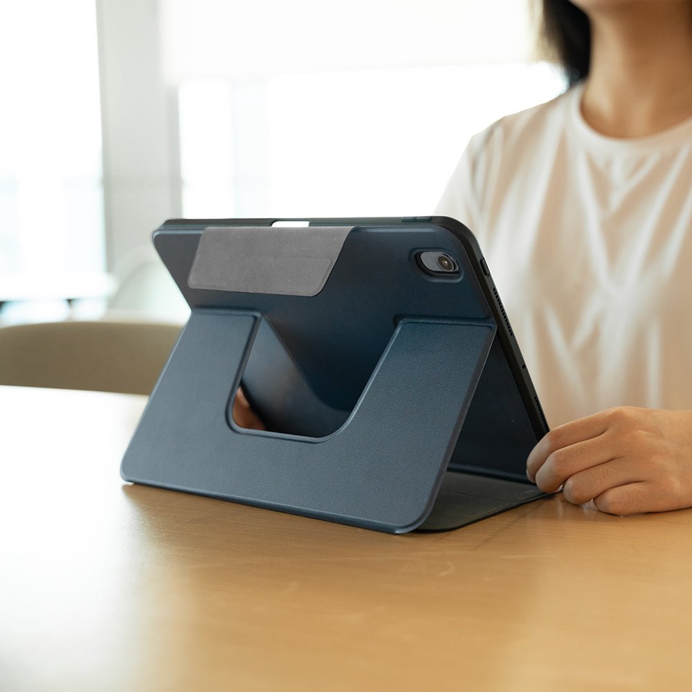 Apple iPad Air 11 2024 Raptic Spin Detachable Folio PU Case with Detachable Pencil Compartment and Stand Navy Blue 