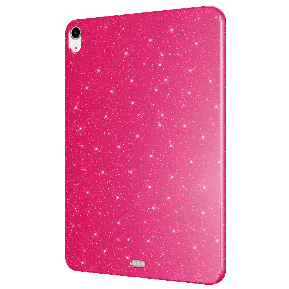 Apple iPad Air 11 2024 Glittery Shiny Zore Tablet Cotton Case Pink Dark