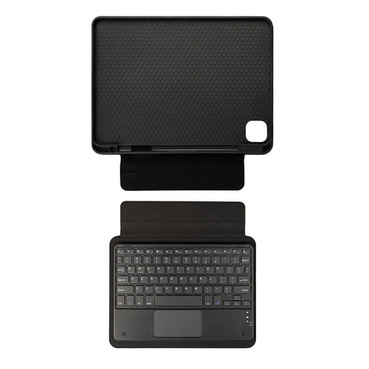 Apple iPad Air 11 2024 Zore Border Keyboard Tablet Case with Bluetooth Connection and Keyboard Stand Black 
