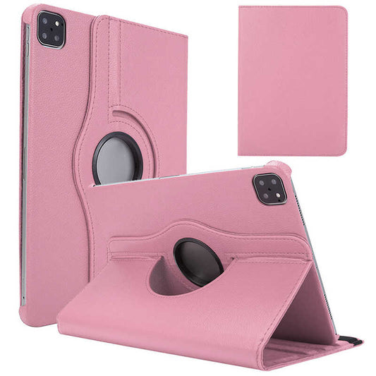 Apple iPad Air 11 2024 Zore Rotating Stand Case Pink Open