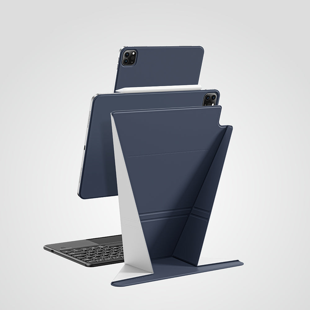 Apple iPad Air 11 2025 M3 Amazingthing Matte Pro Mag Folio Katlanabilir Magnetik Standlı Kılıf Pembe