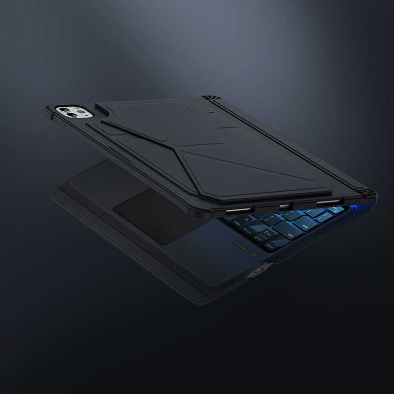 Apple iPad Air 11 2025 M3 Benks Multifunctional Kablosuz Klavyeli Kılıf Siyah