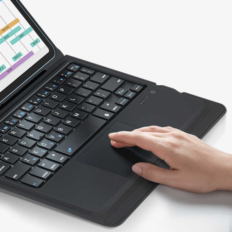 Apple iPad Air 11 2025 M3 Benks Multifunctional Kablosuz Klavyeli Kılıf Siyah