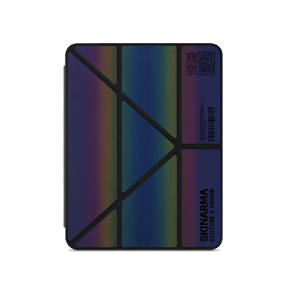 Apple iPad Air 11 2025 M3 Kılıf SkinArma Holografik Tasarımlı Arkası Şeffaf Çıkarılabilir Magnetik Kira Kobai Kılıf Füme