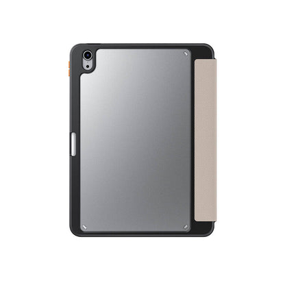 Apple iPad Air 11 2025 M3 Kılıf SkinArma Kabartma Baskı Tasarımlı 360 Tam Koruma Arkası Şeffaf Standlı Gamma Kılıf Gold