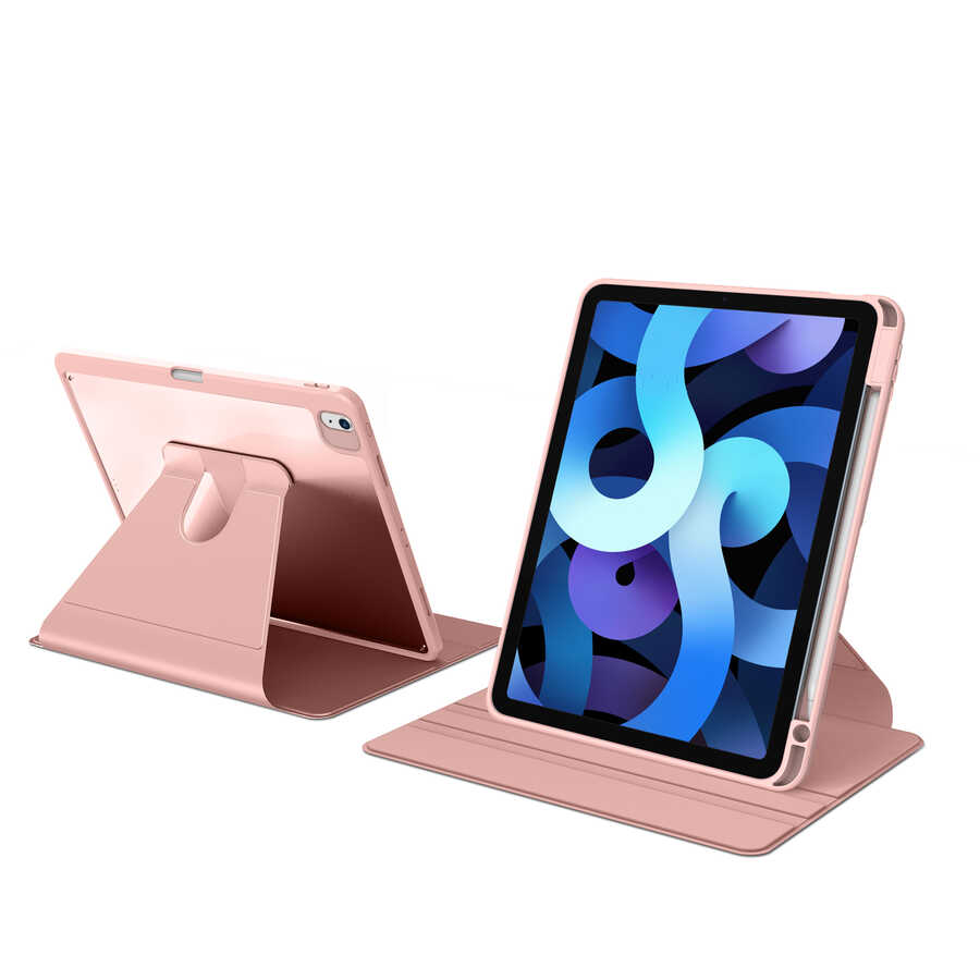 Apple iPad Air 11 2025 M3 Kılıf Zore Nayn Dönebilen Standlı Kılıf Pembe