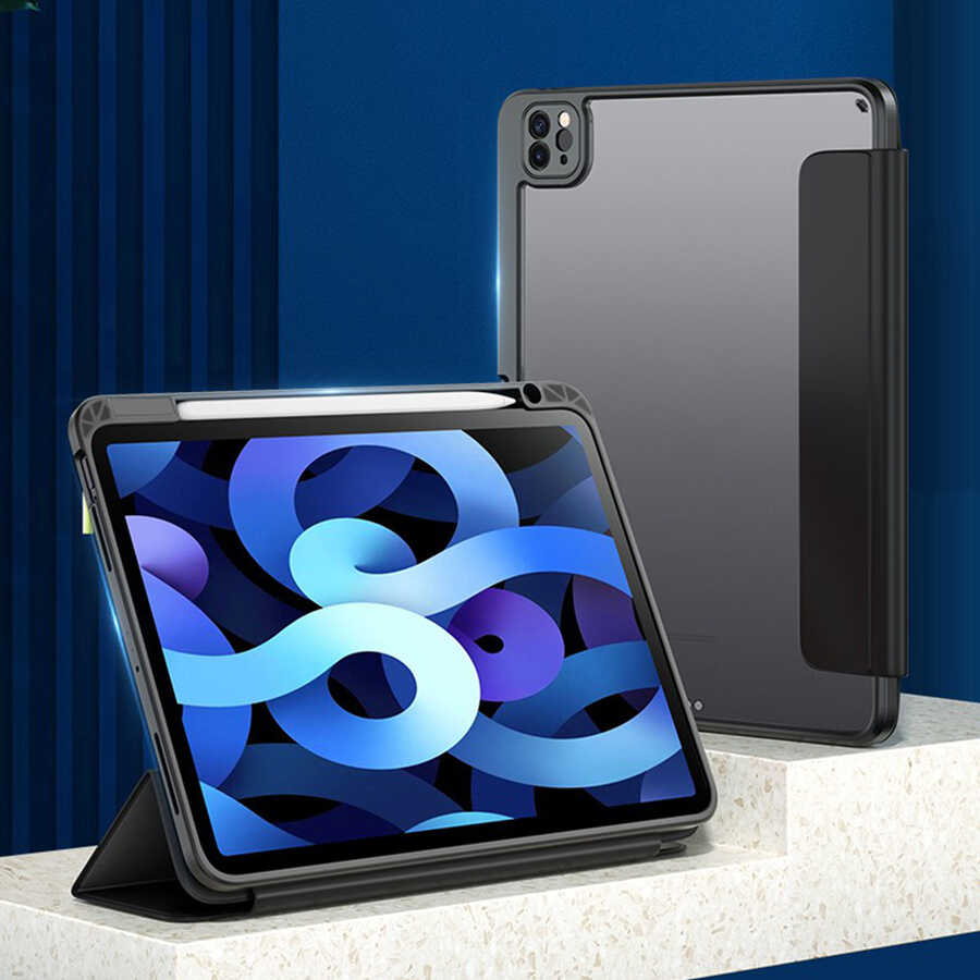 Apple iPad Air 11 2025 M3 Case Zore Nort Transparent Back Stand Case Navy Blue 