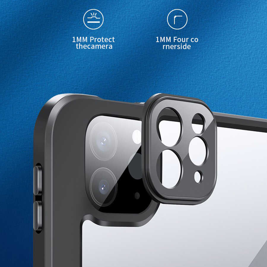 Apple iPad Air 11 2025 M3 Kılıf Zore Nort Arkası Şeffaf Standlı Kılıf Lacivert