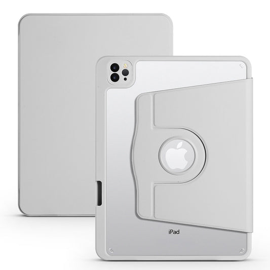 Apple iPad Air 11 2025 M3 Case Zore Thermal Pen Compartment Rotating Stand Case Gray 