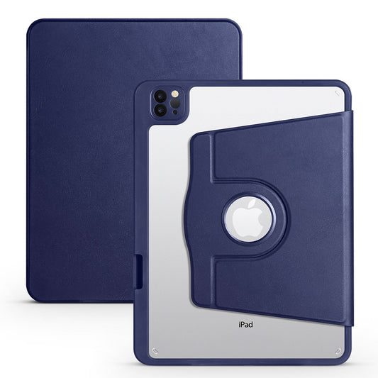 Apple iPad Air 11 2025 M3 Case Zore Thermal Pen Compartment Rotating Stand Case Navy Blue 