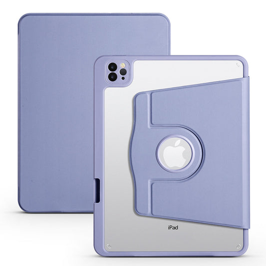 Apple iPad Air 11 2025 M3 Case Zore Thermal Pen Compartment Rotating Stand Case Lavendery Gray 