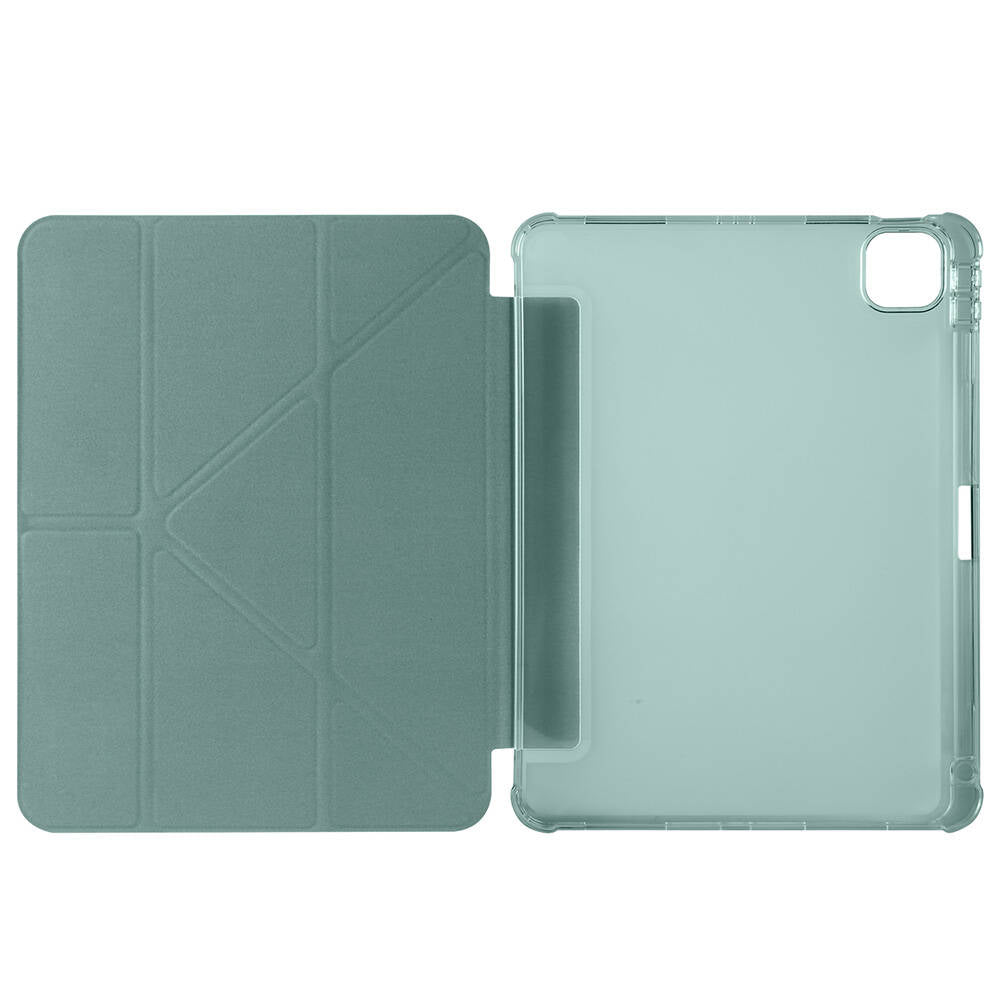 Apple iPad Air 11 2025 M3 Kılıf Zore Tri Folding Kalem Bölmeli Standlı Kılıf Koyu Yeşil