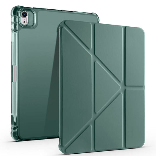 Apple iPad Air 11 2025 M3 Case Zore Tri Folding Stand Case with Pencil Compartment Dark Green 