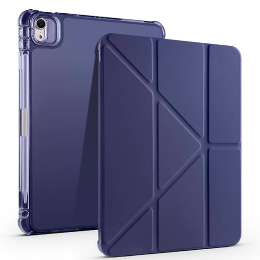 Apple iPad Air 11 2025 M3 Case Zore Tri Folding Stand Case with Pen Compartment Navy Blue 