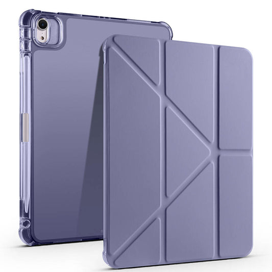 Apple iPad Air 11 2025 M3 Case Zore Tri Folding Stand Case with Pen Compartment Purple 