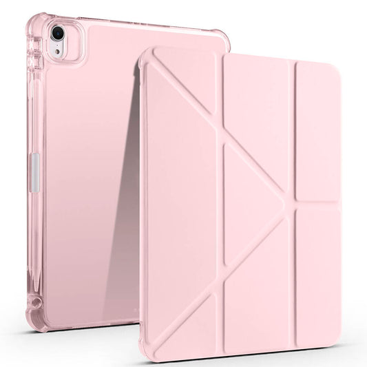Apple iPad Air 11 2025 M3 Case Zore Tri Folding Stand Case with Pen Compartment Rose Gold 