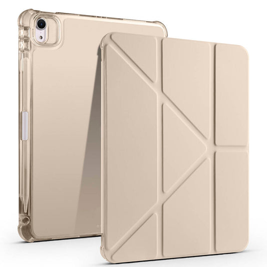 Apple iPad Air 11 2025 M3 Case Zore Tri Folding Stand Case with Pen Compartment Gold 