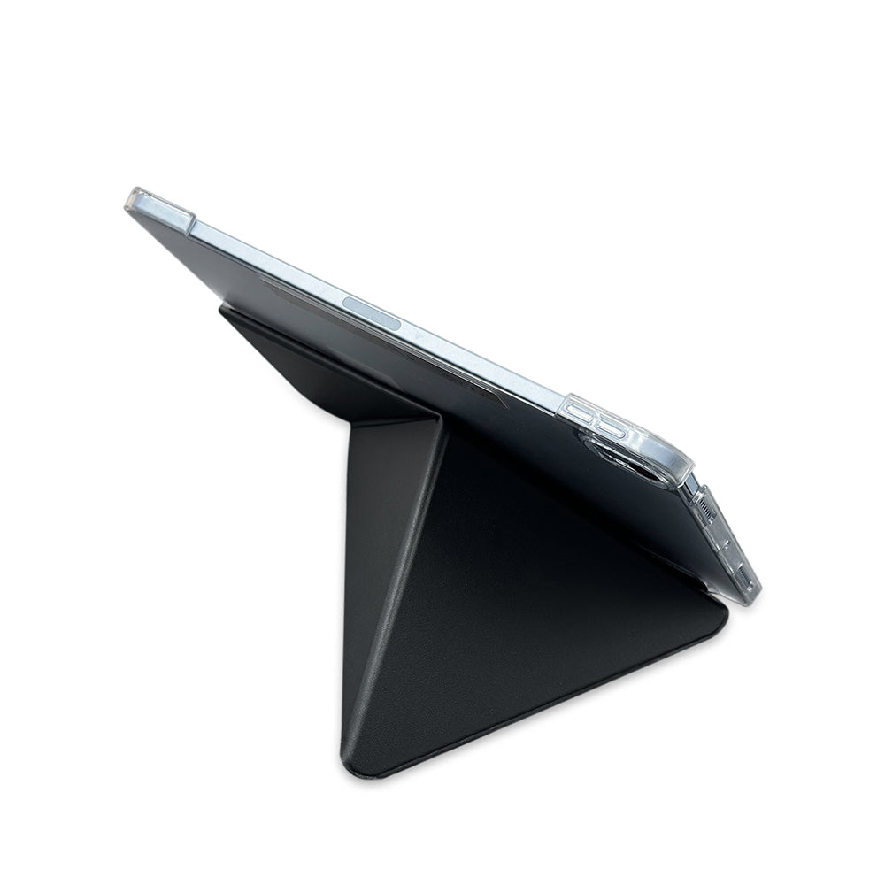 Apple iPad Air 11 2025 M3 Raptic Clear Folio Airbagli Şeffaf Kapaklı Katlanabilir Standlı Kılıf Siyah