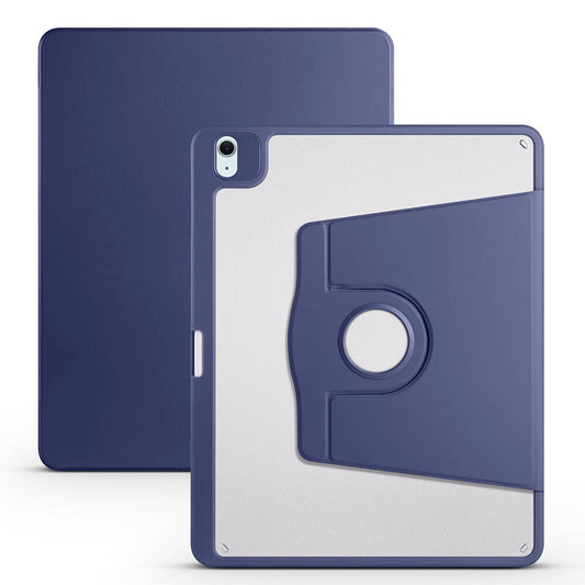 Apple iPad Air 13 2024 Case Zore Thermal Pen Compartment Rotating Stand Case Navy Blue 