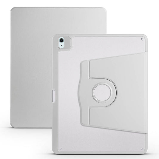 Apple iPad Air 13 2024 Case Zore Thermal Pen Compartment Rotating Stand Case Gray 