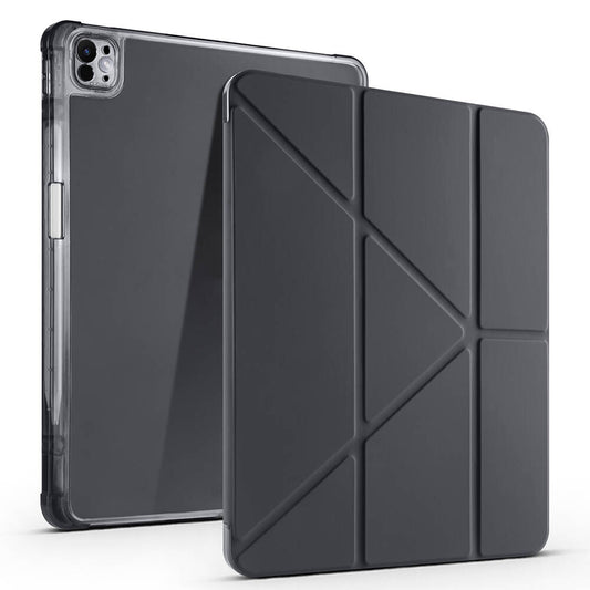 Apple iPad Air 13 2024 Case Zore Tri Folding Stand Case with Pen Compartment Black 