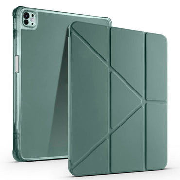 Apple iPad Air 13 2024 Case Zore Tri Folding Stand Case with Pencil Compartment Gray 