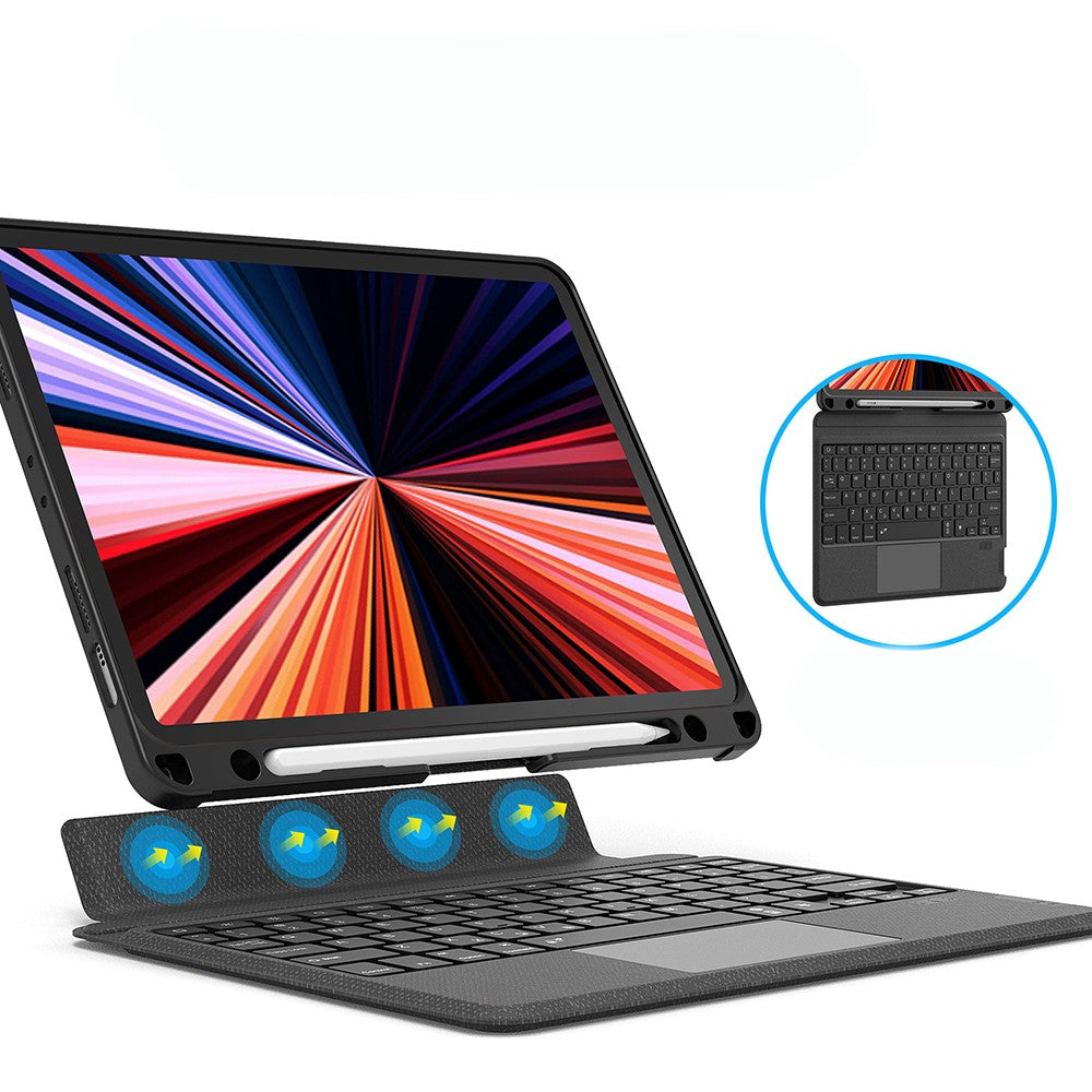 Apple iPad Air 13 2024 Wiwu MagTouch Serisi Gizli Kalem Bölmeli Klavyeli Kılıf