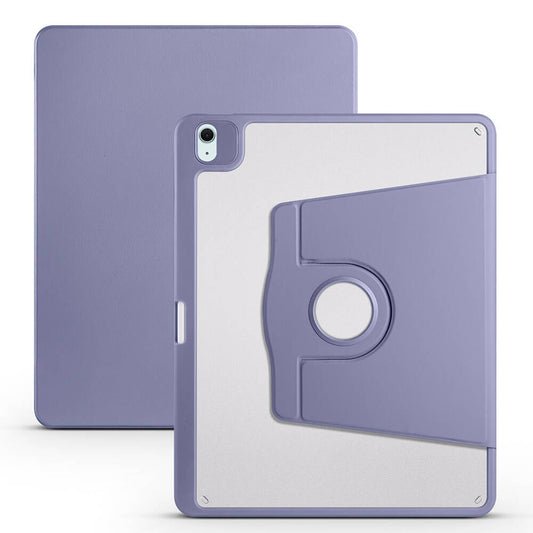 Apple iPad Air 13 2025 M3 Case Zore Thermal Pen Compartment Rotating Stand Case Lavendery Gray 