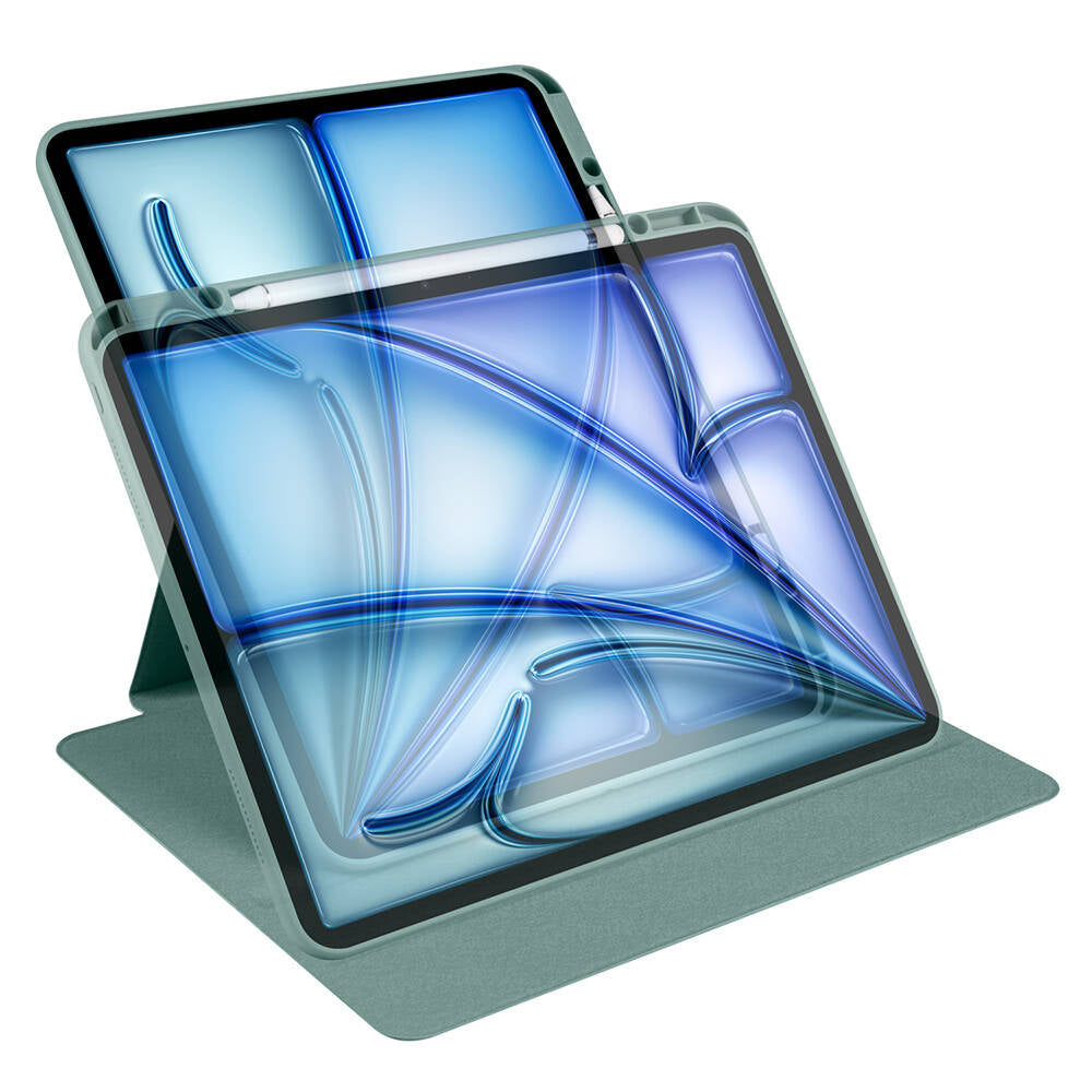 Apple iPad Air 13 2025 M3 Case Zore Thermal Pen Compartment Rotating Stand Case Blue 