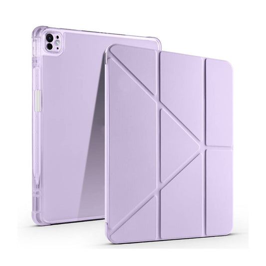 Apple iPad Air 13 2025 M3 Case Zore Tri Folding Stand Case with Pencil Compartment Lilac 