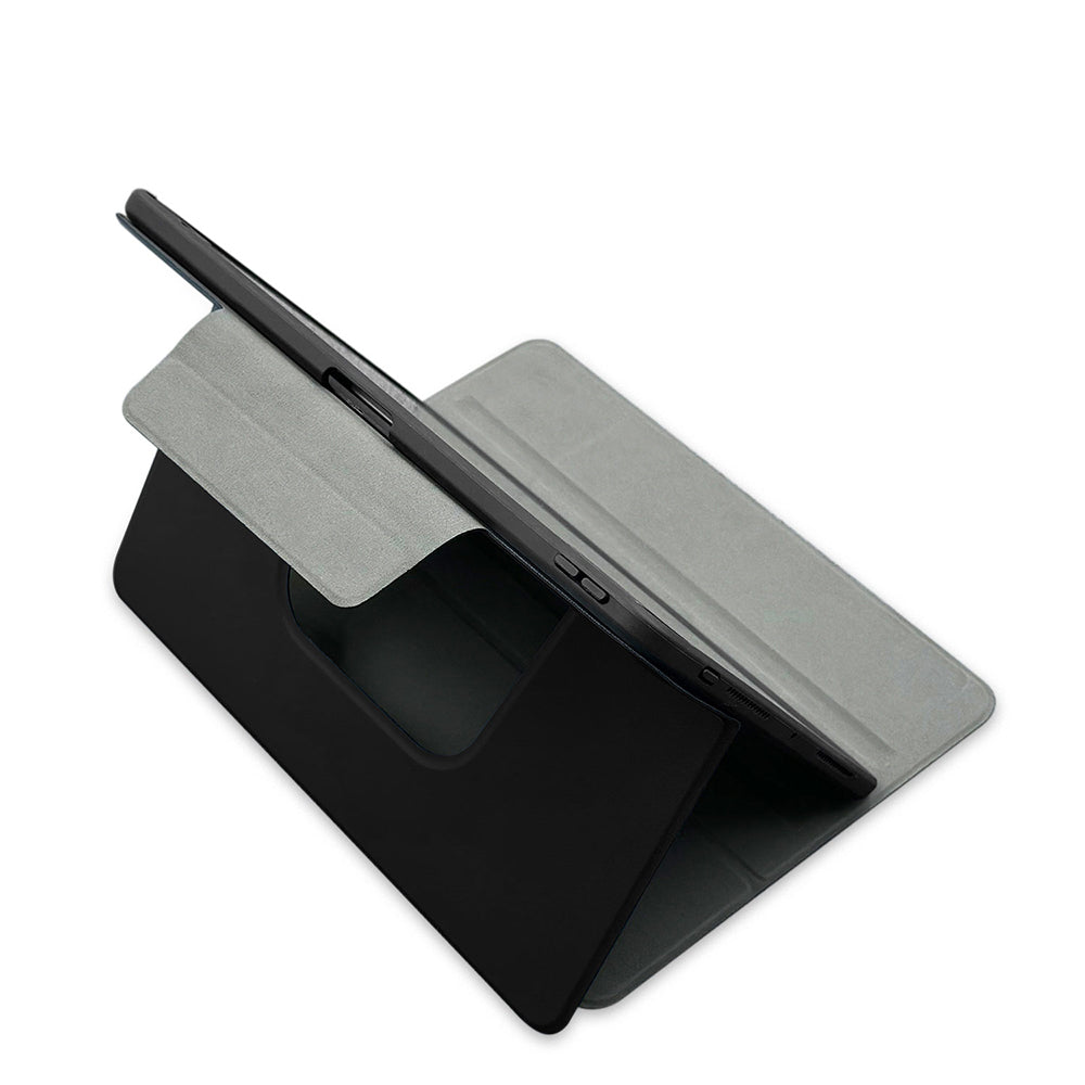 Apple iPad Air 13 2025 M3 Raptic Spin Detachable Folio PU Ayrılabilir Kalem Bölmeli Standlı Kılıf Siyah