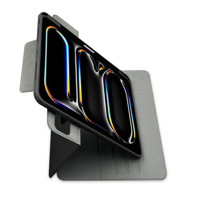 Apple iPad Air 13 2025 M3 Raptic Spin Detachable Folio PU Ayrılabilir Kalem Bölmeli Standlı Kılıf Siyah