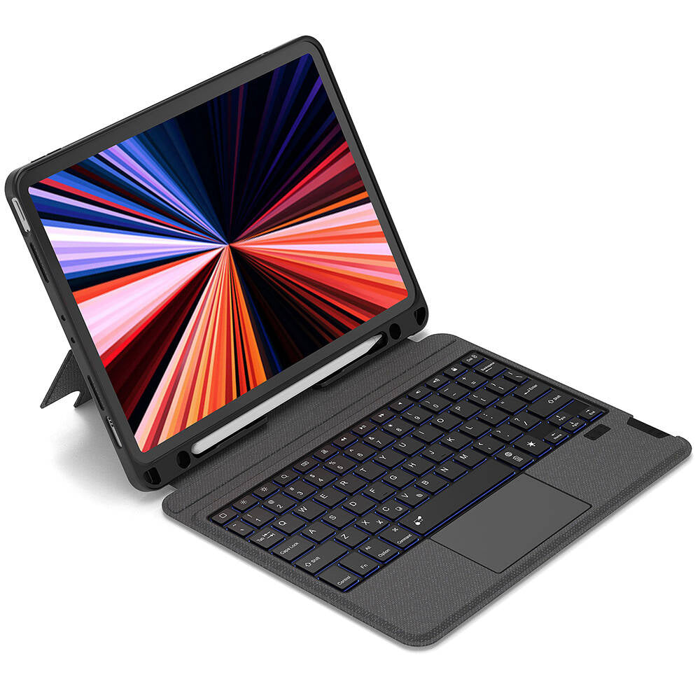 Apple iPad Air 13 2025 M3 Wiwu Mag Touch Keyboard Stand Case Black