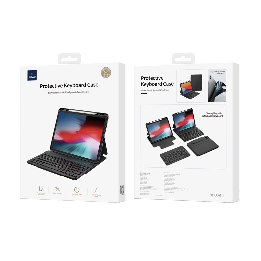 Apple iPad Air 13 2025 M3 Wiwu Protective Hidden Pen Compartment Keyboard Case Black 