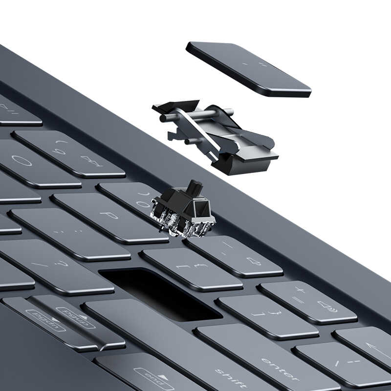 Apple iPad Pro 11 2020 (2.Nesil) Benks KB01 Kablosuz Klavyeli Kılıf Gri