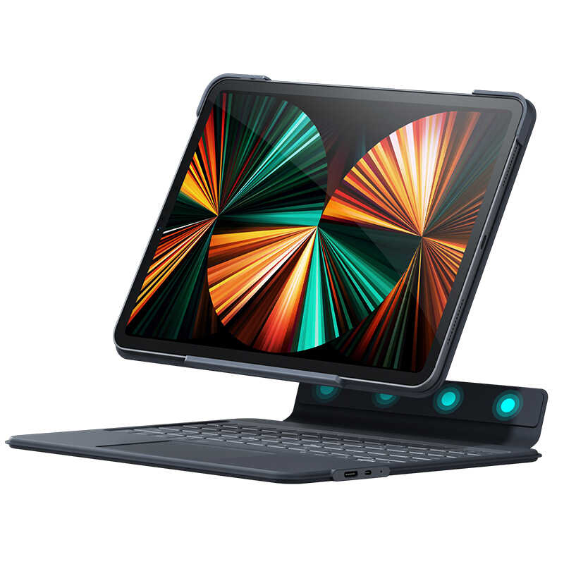 Apple iPad Pro 11 2021 (3.Nesil) Benks KB01 Kablosuz Klavyeli Kılıf Gri