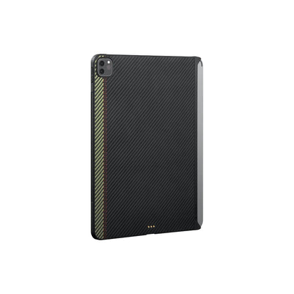 Apple iPad Pro 11 2021 (3.Nesil) Kılıf Aramid Fiber Pitaka Ultra-Slim Classic Serisi Tablet Kapak Siyah-Kırmızı