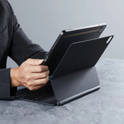 Apple iPad Pro 11 2021 (3.Nesil) Kılıf Aramid Fiber Pitaka Ultra-Slim Classic Serisi Tablet Kapak Mavi