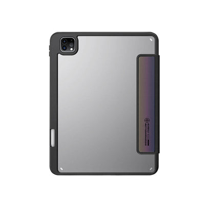 Apple iPad Pro 11 2024 Kılıf SkinArma Holografik Tasarımlı Arkası Şeffaf Çıkarılabilir Magnetik Kira Kobai Kılıf Füme