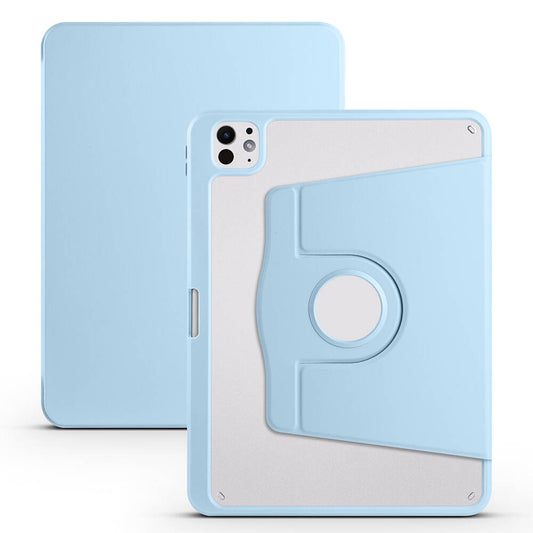 Apple iPad Pro 11 2024 Case Zore Thermal Pen Compartment Rotating Stand Case Blue 